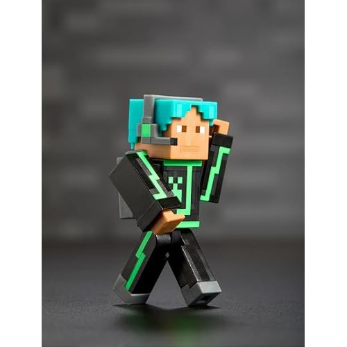 마텔 Mattel Minecraft Creator Series Action Figure & Accessories, 3.25-in Scale Camp Enderwood eSports Jacket Toy & DLC Codes