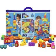 MEGA BLOKS Fisher-Price Toddler Block Toys, Even Bigger Building Bag with 300 Pieces and Storage Bag, Gift Ideas for Kids Age 1+ Years