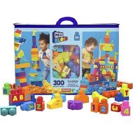 MEGA BLOKS First Builders Toddler Blocks Toys Set, Even Bigger Building Bag with 300 Pieces and Storage, Blue, Ages 1+ Years