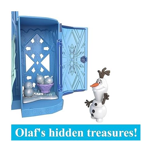 마텔 Mattel Disney Frozen Toys, Elsa Ice Palace Storytime Stackers, Castle Doll House Playset with Small Doll & 8 Accessories