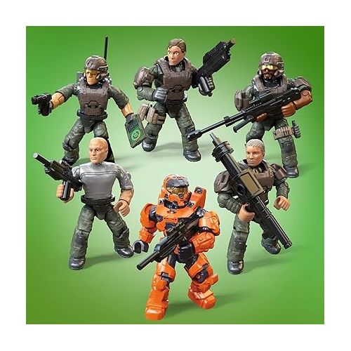 마텔 Mega Construx Halo UNSC Marine Platoon Pack Construction Set, Building Toys for Kids , Brown