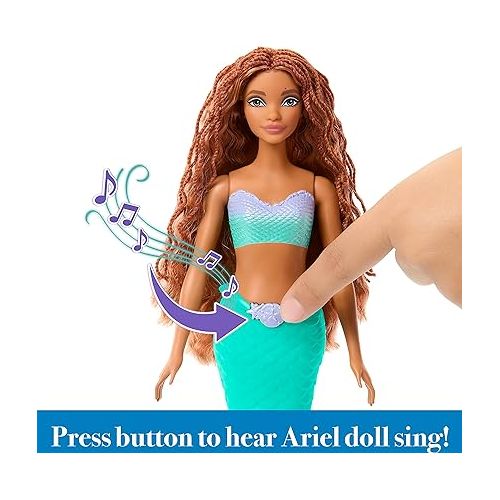 마텔 Mattel Disney The Little Mermaid Sing & Dream Ariel Fashion Doll with Signature Tail, Toys Inspired by the Movie