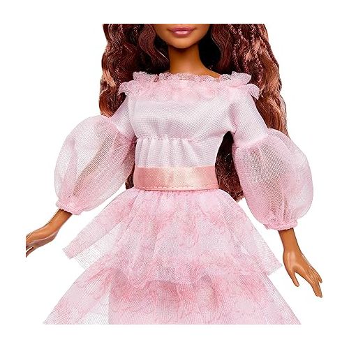 마텔 Mattel Disney The Little Mermaid, Celebration Ariel Doll with Red Hair and Pink Dress, Toys Inspired by The Movie