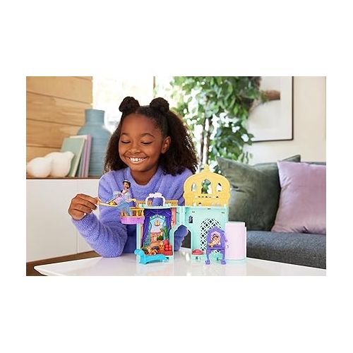 마텔 Mattel Disney Princess Jasmine Doll House Stackable Castle with Small Jasmine Doll, 2 Character Friends & 7 Accessories