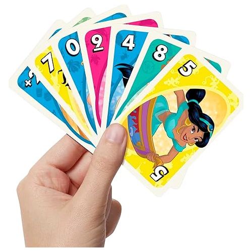 마텔 Mattel Games UNO Disney Princesses Card Game for Kids & Family, Themed Deck & Special Rule, 2-10 Players