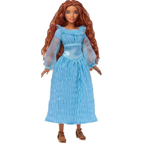 마텔 Mattel Disney The Little Mermaid Ariel Fashion Doll on Land in Signature Blue Dress, Toys Inspired by Disney’s The Little Mermaid