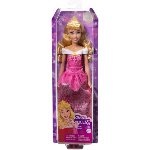 마텔 Mattel Disney Princess Toys, Aurora Fashion Doll, Sparkling Look with Blonde Hair, Purple Eyes & Tiara Accessory, Inspired by the Sleeping Beauty Movie