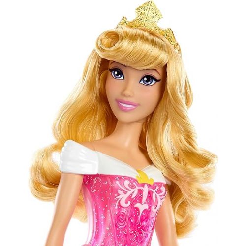 마텔 Mattel Disney Princess Toys, Aurora Fashion Doll, Sparkling Look with Blonde Hair, Purple Eyes & Tiara Accessory, Inspired by the Sleeping Beauty Movie