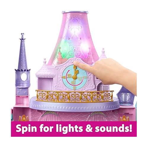 마텔 Mattel Disney Princess Toys, Ultimate Castle Doll House with Lights & Sounds, 3 Levels, 25+ Furniture Play Pieces & Accessories, 4 ft Tall