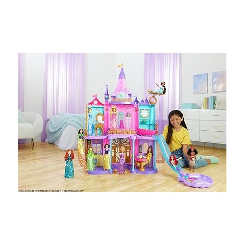 마텔 Mattel Disney Princess Toys, Ultimate Castle Doll House with Lights & Sounds, 3 Levels, 25+ Furniture Play Pieces & Accessories, 4 ft Tall