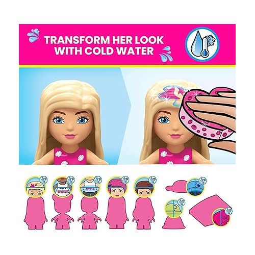 마텔 MEGA Barbie Color Reveal Building Toys Set, DreamHouse with 545 Pieces, 5 Micro-Dolls, 6 Pets and Accessories, 30 + Surprises, Kids Ages 6+ Years