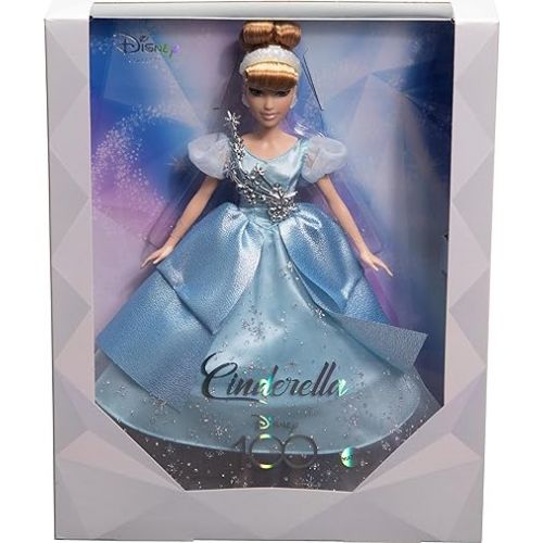 마텔 Mattel Disney Toys, Collector Cinderella Doll to Celebrate Disney 100 Years of Wonder, Inspired by Disney Movie, Gifts for Kids and Collectors