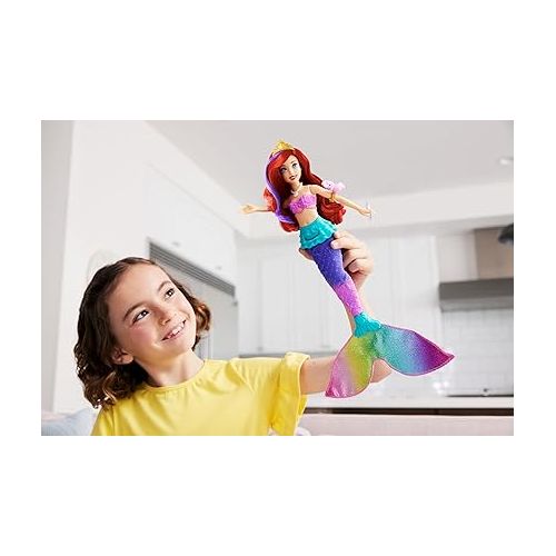 마텔 Mattel Disney Princess Toys, Ariel Swimming Mermaid Fashion Doll with Color-Change Hair & Tail, Inspired by The Little Mermaid Movie