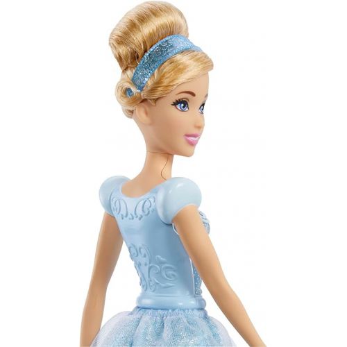 마텔 Mattel Disney Princess Toys, Cinderella Fashion Doll, Sparkling Look with Blonde Hair, Blue Eyes & Hair Accessory, Inspired by the Movie