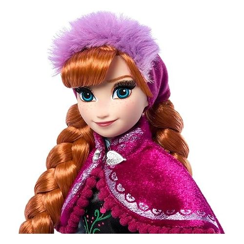 마텔 Mattel Disney Frozen Anna & Elsa Doll Set, 2 Disney Princess Collector Fashion Dolls Celebrating Disney 100 Years of Wonder, Inspired by the Movie