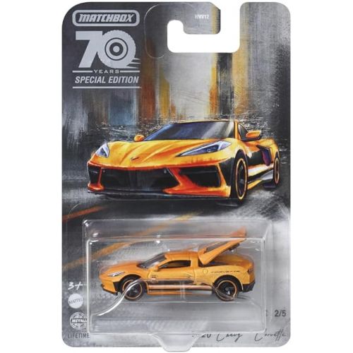 마텔 Matchbox Moving Parts 70 Years Special Edition Die-Cast Vehicle - HMV12 ~ Inspired by 2020 Chevy Corvette ~ 2/5 Orange and Black