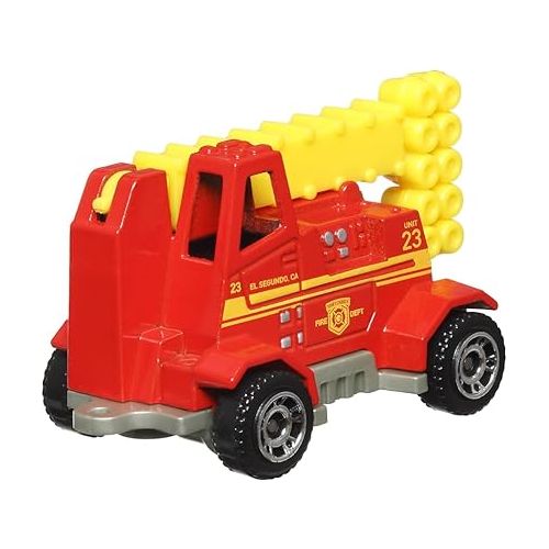 마텔 Matchbox Collectors Die-Cast Hitch and Haul 70 Years Anniversary Playset - MBX Fire Rescue Fire ~ Hazard Squad Engine and Mobile Light Truck with Accessories and Figures ~ HLM24 5/9