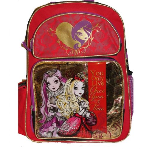 마텔 Mattel EVER AFTER HIGH Large Backpack BAG Tote Apple White Raven Queen