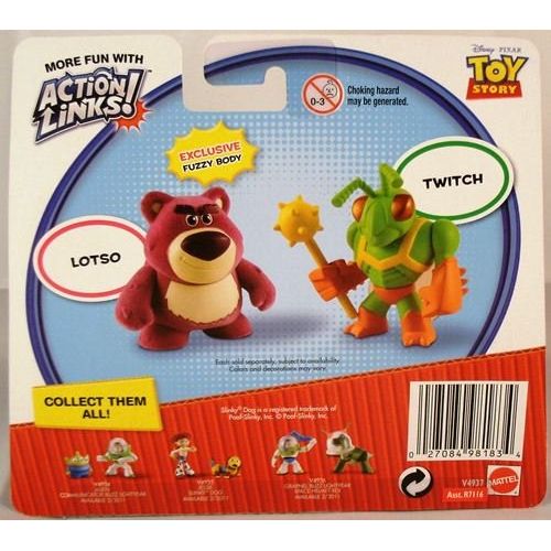 마텔 Mattel Disney / Pixar Toy Story 3 Exclusive Action Links Mini Figure Buddy 2Pack Twitch Lotso w/ Fuzzy Body