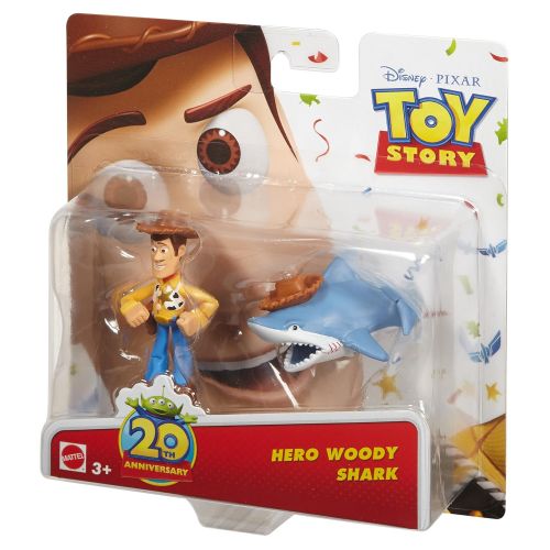 마텔 Mattel Disney/Pixar Toy Story 20th Anniversary Woody and Shark Figure Buddy 2-Pack