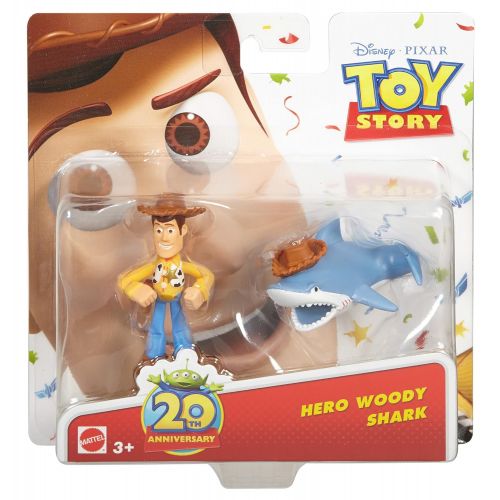 마텔 Mattel Disney/Pixar Toy Story 20th Anniversary Woody and Shark Figure Buddy 2-Pack