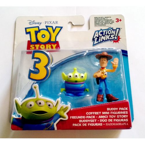 마텔 Mattel Disney / Pixar Toy Story 3 Action Links Mini Figure Buddy 2Pack Alien Waving Woody