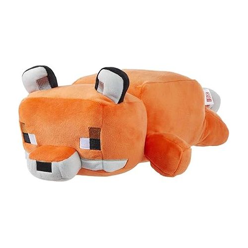 마텔 Mattel Minecraft Plush Fox 12-inch Stuffed Animal Figure, Floppy Soft Doll Inspired by Video Game Character, Collectible Toy