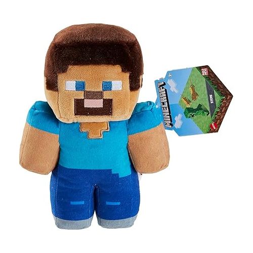 마텔 Mattel Minecraft Basic Plush Character Soft Dolls, Video Game-Inspired Collectible Toy Gifts for Kids & Fans Ages 3 Years Old & Up