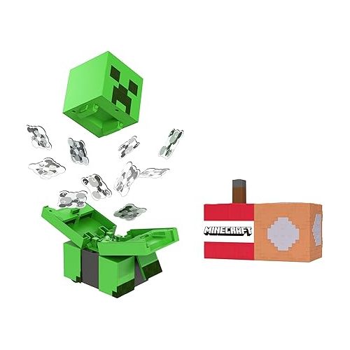 마텔 Mattel Minecraft Exploding RC Creeper with Lights & Sounds, 10 Explosion Particles, Game-Authentic Movement & DLC Code