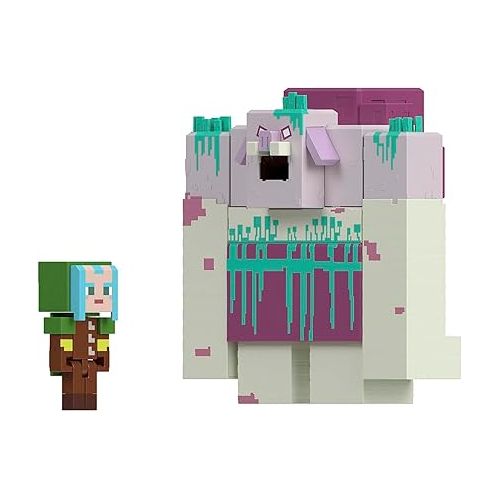 마텔 Mattel Minecraft Legends Action Figure, Devourer with Slime Attack Action & Accessory, Collectible Toy, 3.25-inch