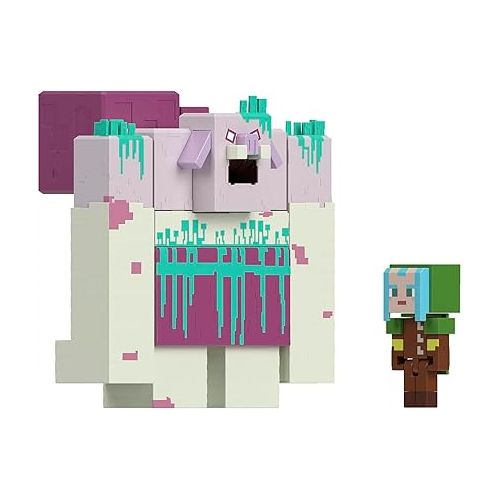 마텔 Mattel Minecraft Legends Action Figure, Devourer with Slime Attack Action & Accessory, Collectible Toy, 3.25-inch