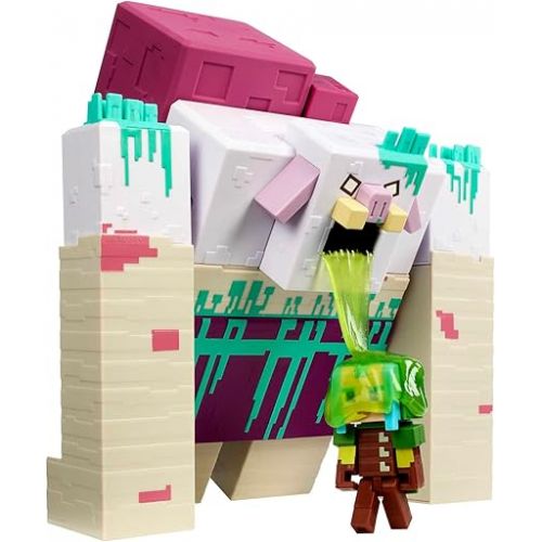 마텔 Mattel Minecraft Legends Action Figure, Devourer with Slime Attack Action & Accessory, Collectible Toy, 3.25-inch