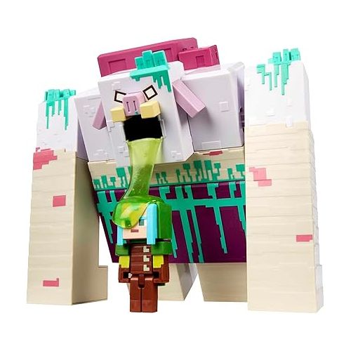 마텔 Mattel Minecraft Legends Action Figure, Devourer with Slime Attack Action & Accessory, Collectible Toy, 3.25-inch