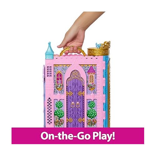 마텔 Mattel Disney Princess Toys, Doll Closet Playset with 2 Fashions, 25 Accessories, Vanity, Dressing Room, Runway & Storage, Opens to 2 Feet, Movie-Inspired