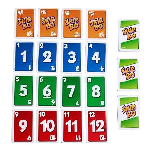 마텔 Mattel Games Skip-Bo Card Game for Kids, Adults & Family Night, Travel Game in Collectible Storage Tin for 2-6 Players (Amazon Exclusive)