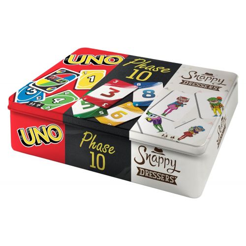 마텔 [아마존 핫딜]  [아마존핫딜]Mattel Games FFK01 Kartenspiel Klassiker in Metalldose: UNO, Phase 10, Snappy Dressers, Familienkartenspiel geeignet fuer 2- 6 Spieler, ab 7 Jahren