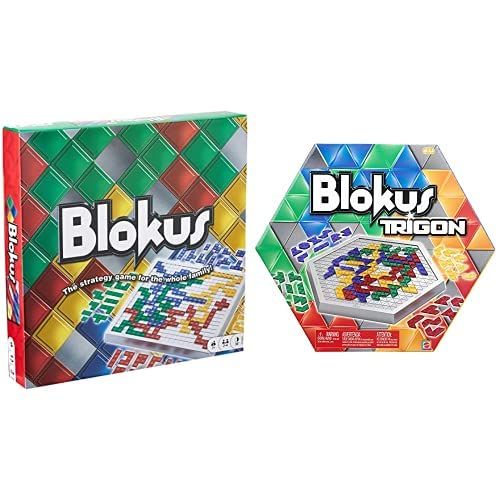 마텔 Mattel Blokus Trigon Game [Amazon Exclusive] & Blokus Game [Amazon Exclusive]