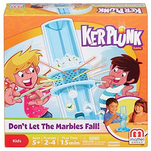 마텔 Mattel Games Kerplunk Classic Kids Game with Marbles, Sticks and Game Unit, Easy-to-Learn, Makes a Great Gift for 5 Year Olds and Up