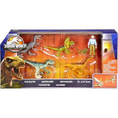 마텔 Mattel Jurassic World Details About Legacy Collection Dinosaur 6 Pack with Alan Grant Jurassic Park