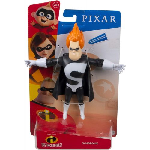 마텔 Mattel Disney Pixar The Incredibles Syndrome Action Figure, 7.25 in Tall, Highly Posable with Authentic Detail,vMovie Toy Gift for Collectors Kids Ages 3 Years Old & Up