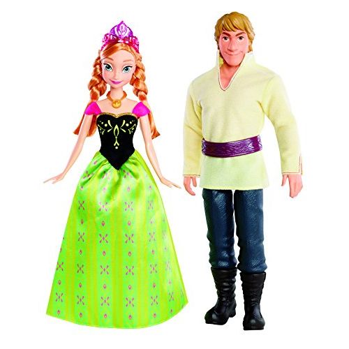 마텔 Mattel Disney Frozen Anna and Kristoff Doll, 2 Pack