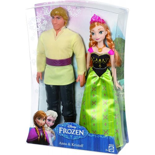 마텔 Mattel Disney Frozen Anna and Kristoff Doll, 2 Pack