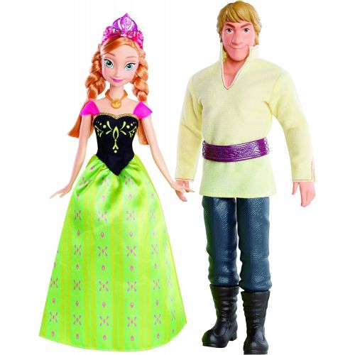 마텔 Mattel Disney Frozen Anna and Kristoff Doll, 2 Pack