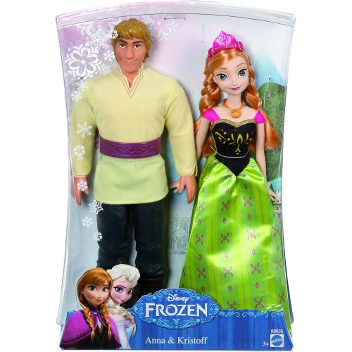 마텔 Mattel Disney Frozen Anna and Kristoff Doll, 2 Pack