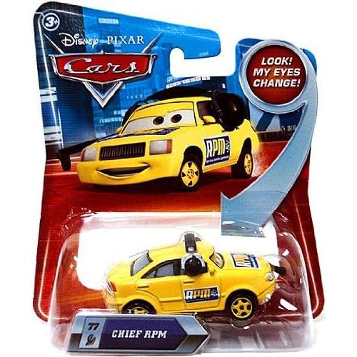 마텔 Mattel Disney/Pixar Cars, Lenticular Eyes Series 2, Chief RPM Die Cast Vehicle #77, 1:55 Scale