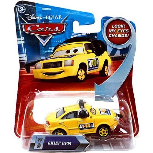 마텔 Mattel Disney/Pixar Cars, Lenticular Eyes Series 2, Chief RPM Die Cast Vehicle #77, 1:55 Scale