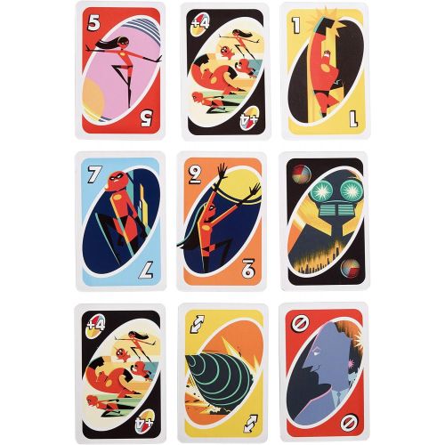 마텔 Mattel Games UNO Disney and Pixar’s Incredibles 2 Card Game with 112 Cards and Instructions, Great Gift for Kids 7 Years and Older