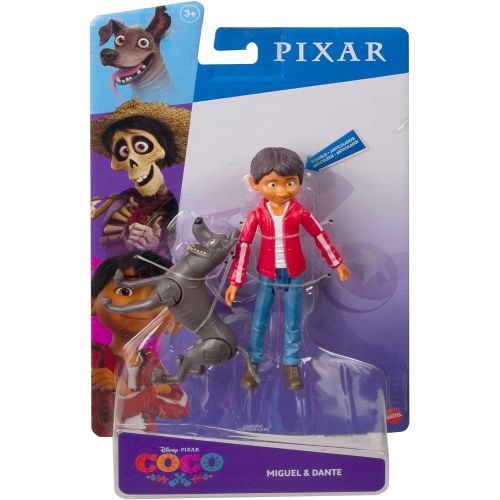 마텔 Mattel Disney Pixar Coco Miguel Action Figure, 5.6 in Movie Character Toy with 3.6 in Dante Dog Figure, Highly Posable with Authentic Design, Gift for Ages 3 Years Old & Up