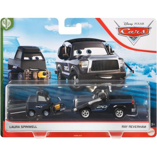 마텔 Mattel Cars Disney Pixar 2 Pack, Ray Reverham & Laura Spinwell, 1:55 Scale Die Cast Fan Favorite Vehicles