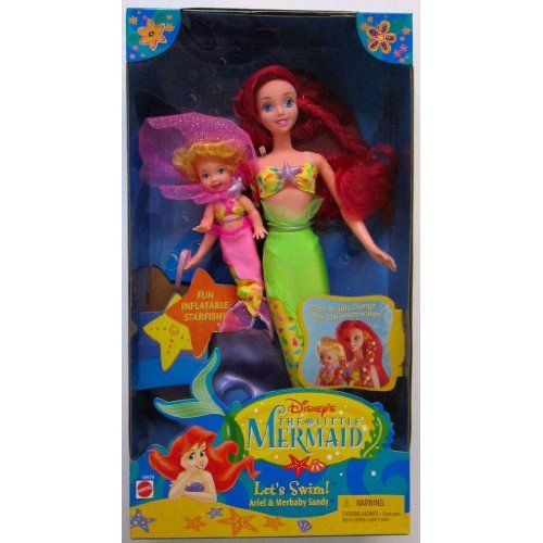 마텔 Mattel DISNEY The Little Mermaid : LETS SWIM Ariel & Merbaby